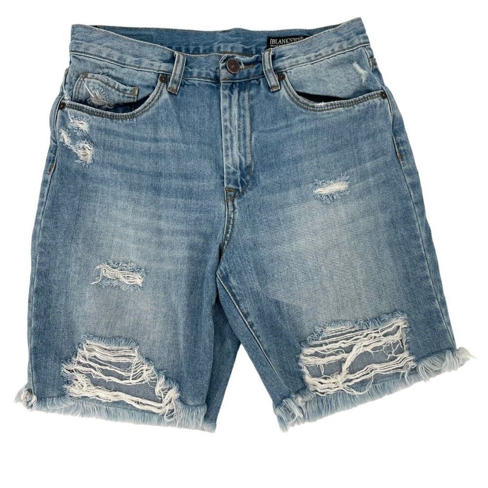 Blank NYC Distressed Light Blue Denim Women's Shorts